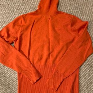 Orange Pointelle Sweater